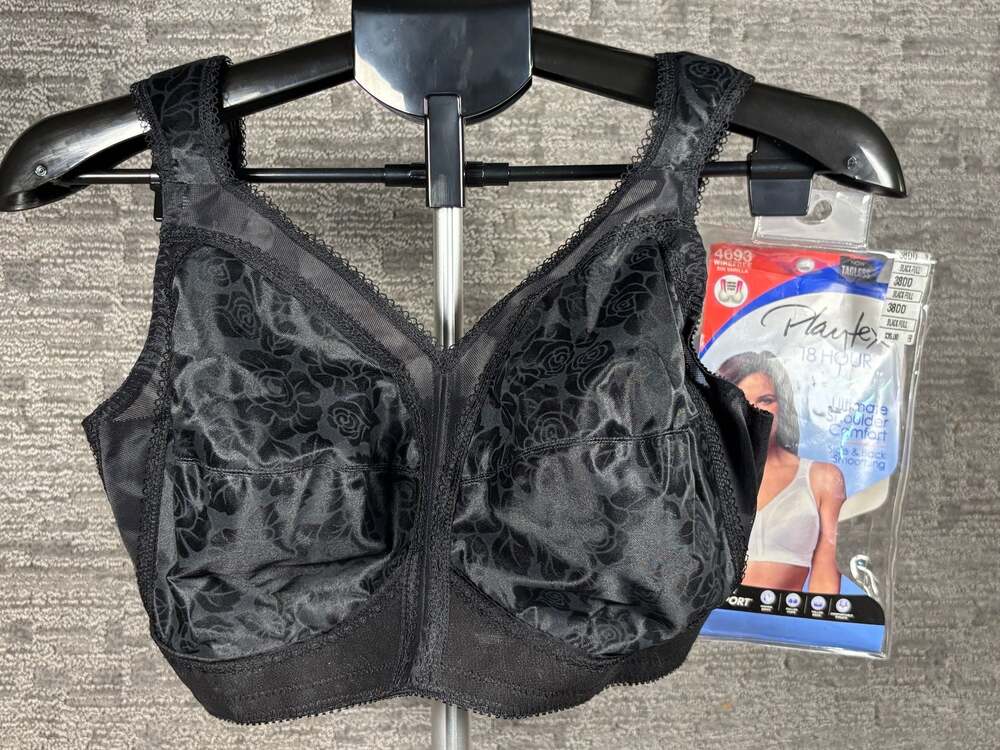 Playtex 18 Hour Ultimate Shoulder Comfort Wirefree Bra 4693 Black 38DD